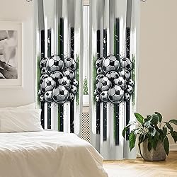 Ambesonne Soccer Window Curtains Pack of