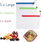 Kare & Kind Reusable Produce Bags 15 Pcs Multi-Sized Mesh Bags Set view 6