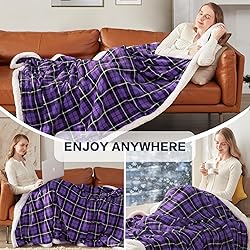 inhand Women's Purple Sherpa Throw Blanket Plush