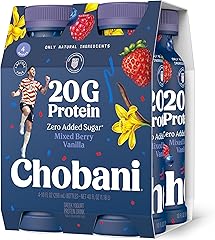 Chobani® 20g Protein Lowfat Greek Yogurt Drink Mixed Berry Vanilla 10 fl oz 4PK