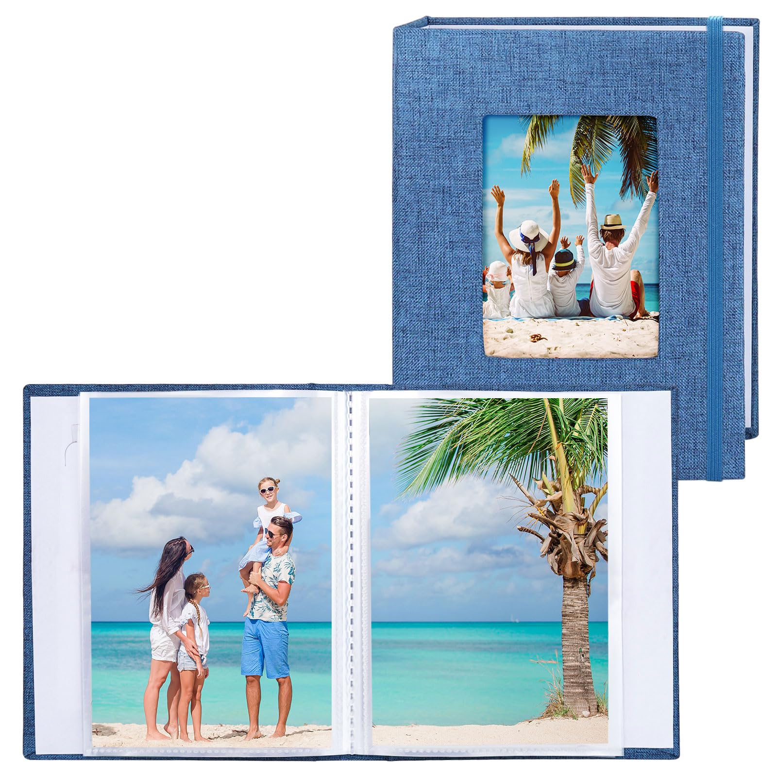 Vienrose Small Photo Albums 6x4 Photos, 2 Pack Linen Cover Mini Photo Book, 26-Page Holds 52 Pictures, Artwork or Postcards Storage — image 1