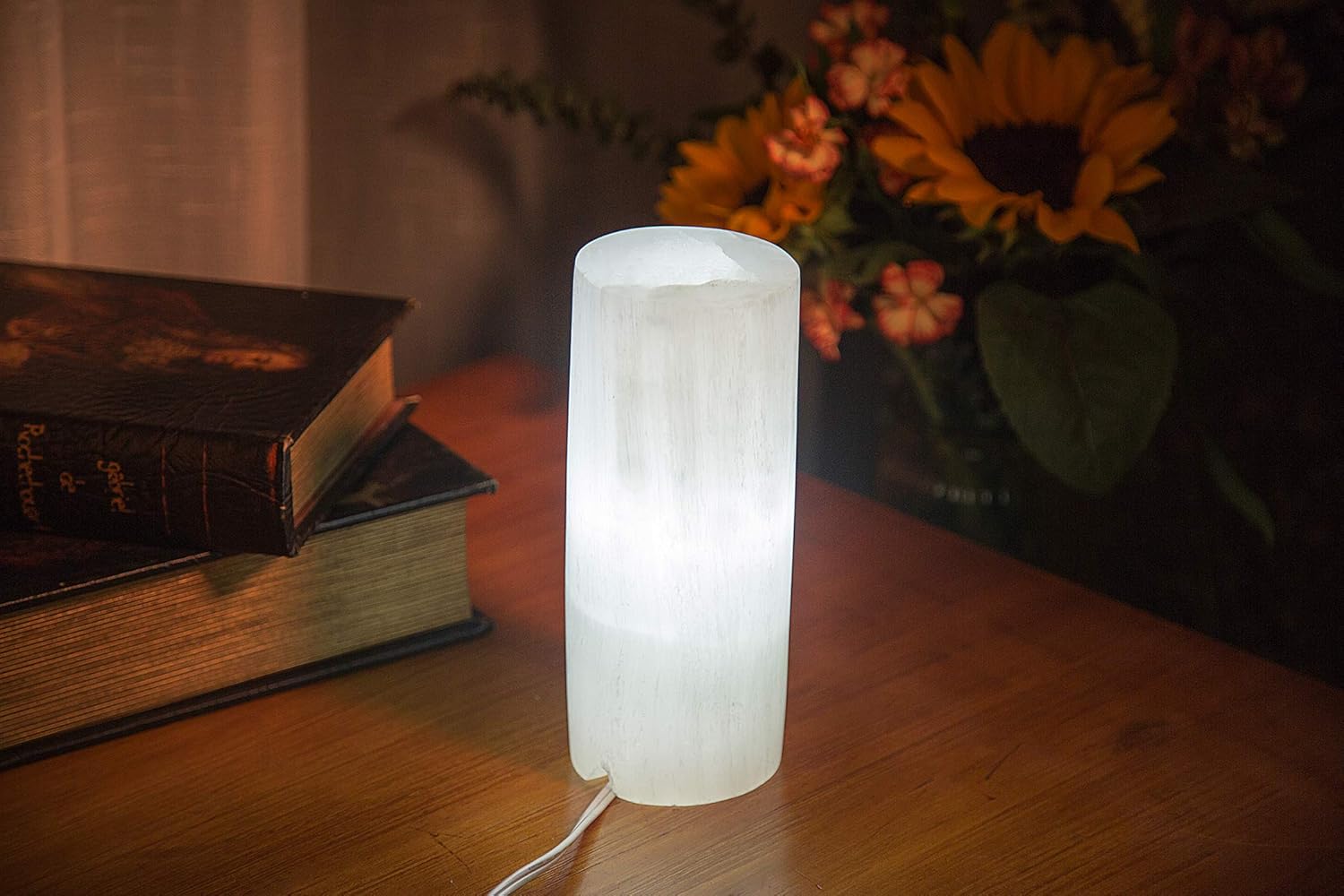 selenite table lamp