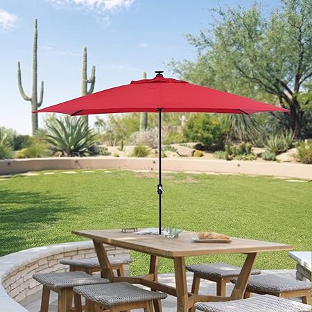 Amazon Com Garden Winds Replacement Canopy Top Cover For The Prelit Solar Umbrella Riplock 350 Beige Color Garden Outdoor