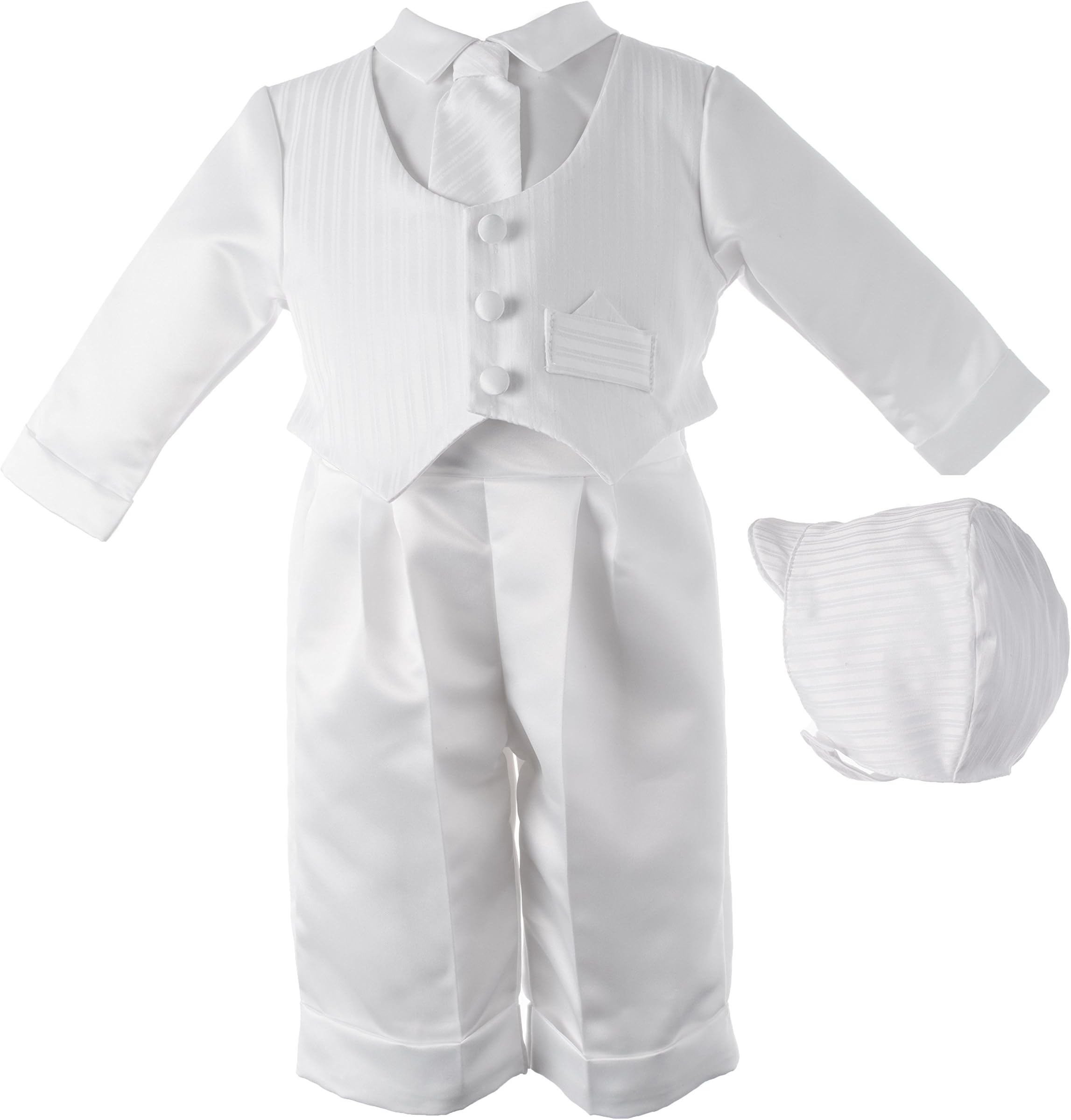 Lauren Madison Baby boy Christening Baptism Infant Satin Vest Set with Pant