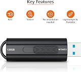 Amazon Basics 128 GB USB 3.1 Flash Drive Read 130 MB/s Black view 2