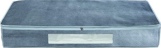 Bambelaa! Unterbettkommode Kleideraufbewahrung Aufbewahrungsbox Reißverschluss Kommode Grau Vlies ca.15 x 100 x 45 cm