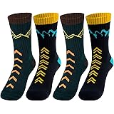 Time May Tell Mens Hiking Socks Moisture Wicking Cushion Crew Socks for Terkking,Outdoor Sports,Performance 2/4 Pack
