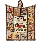 HEIFAM Dachshund Blanket for Dog Lover, Dachshunds Gift for Women, Weiners Decor Blanket, Weiners Birthday Christmas Decor Gift, Weiners Dog Gift for Women, Pet Gift for Dachshund Lovers, 50''x60''