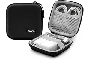 HOMEGYMFREE Small Travel Carrying Storage Case, 4.4"x4.4" Charger Organizer, Pouch compatible with MacBook Power Adapter, Laptop Accessories Cables, Cords, USB Drives, Earphones