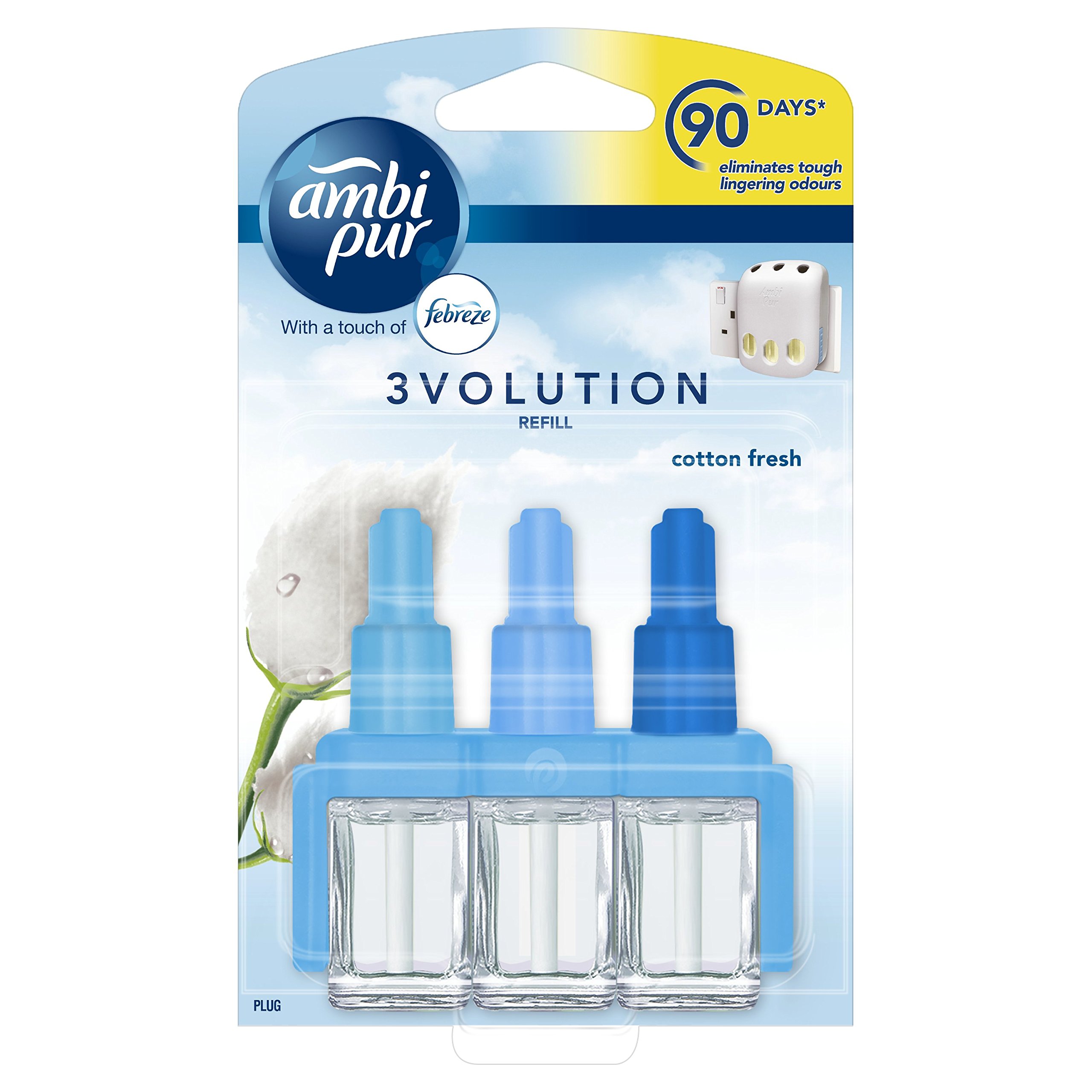 Febreze with Ambi Pur 3Volution Air Freshener Plug-In Refill Cotton Fresh, 20 ml