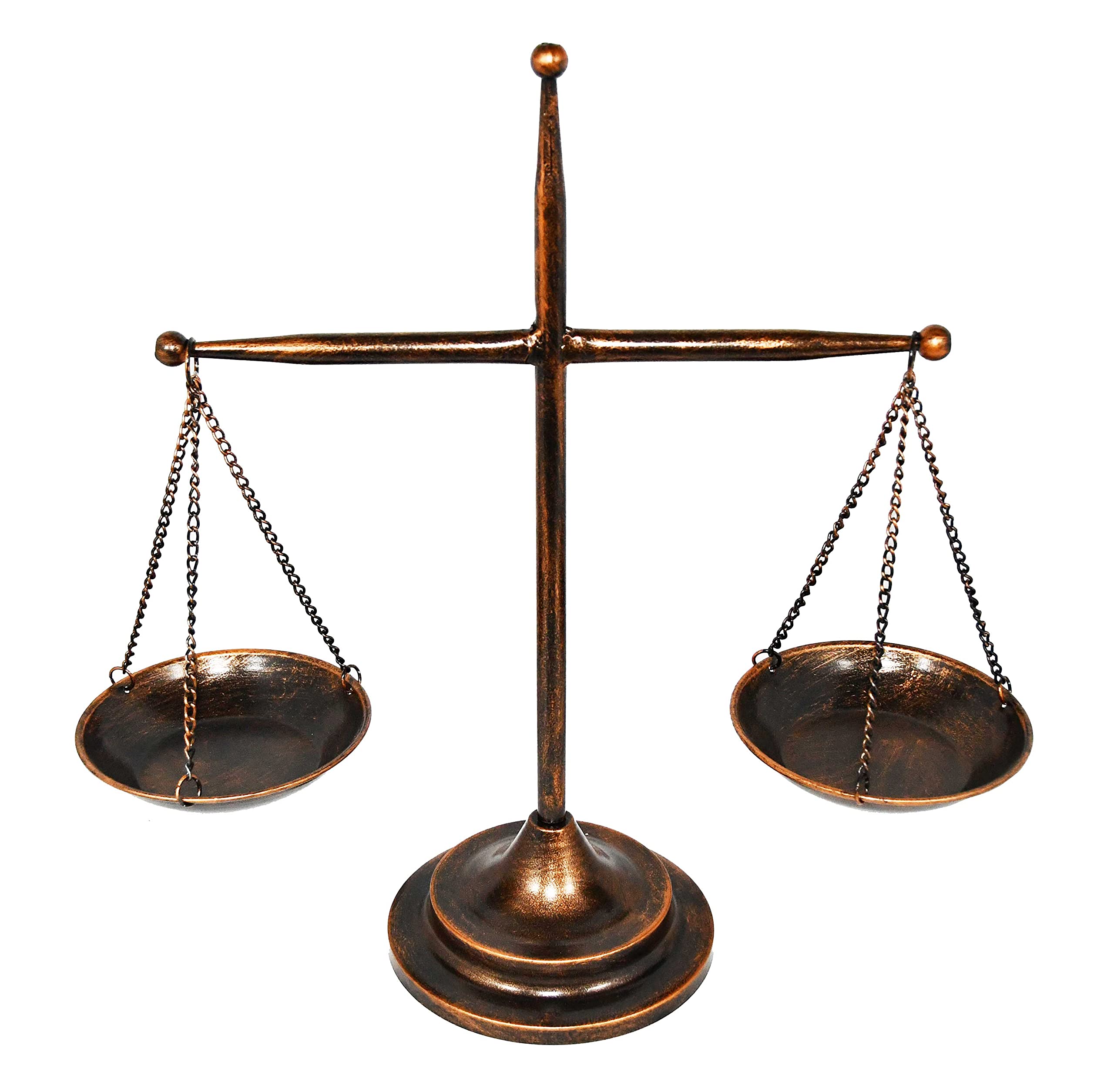 Owlgift Vintage Style Metal Libra Jewelry Display Tray Cosmetic Organizer Storage, Lawyer Scale of Justice, Farmhouse Candleholder - Bronze, 12.6