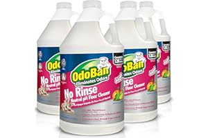 OdoBan Pet Solutions No Rinse Neutral pH Floor Cleaner Concentrate, Made in the USA, Splash O' Citrus Scent, 4 Gallons