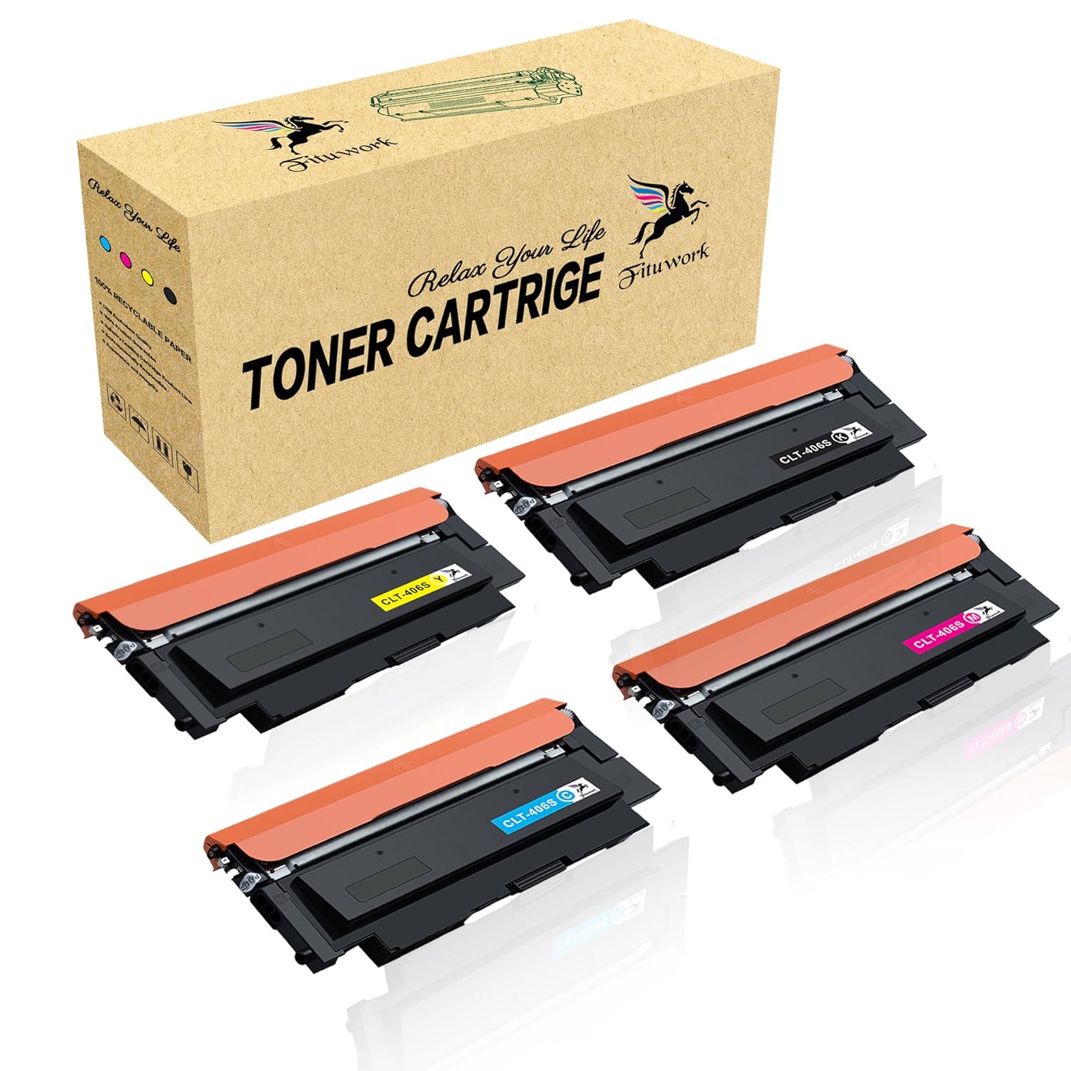 Fituwork Set Reemplazo Compatible para Samsung CLT S Cartucho de Toner S