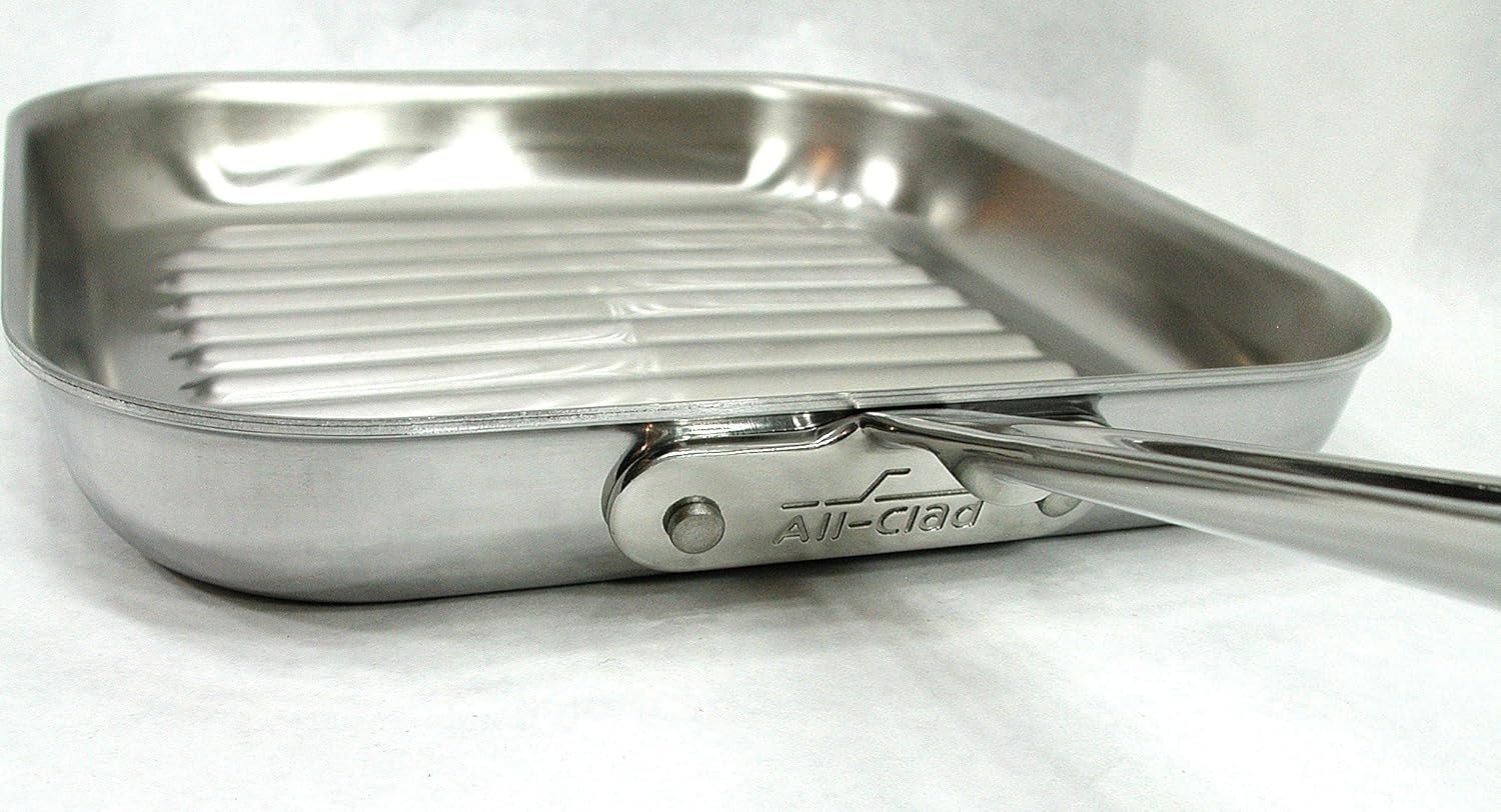 AllClad 4020 Stainless Steel 3Ply Bonded Dishwasher Safe Grill Pan