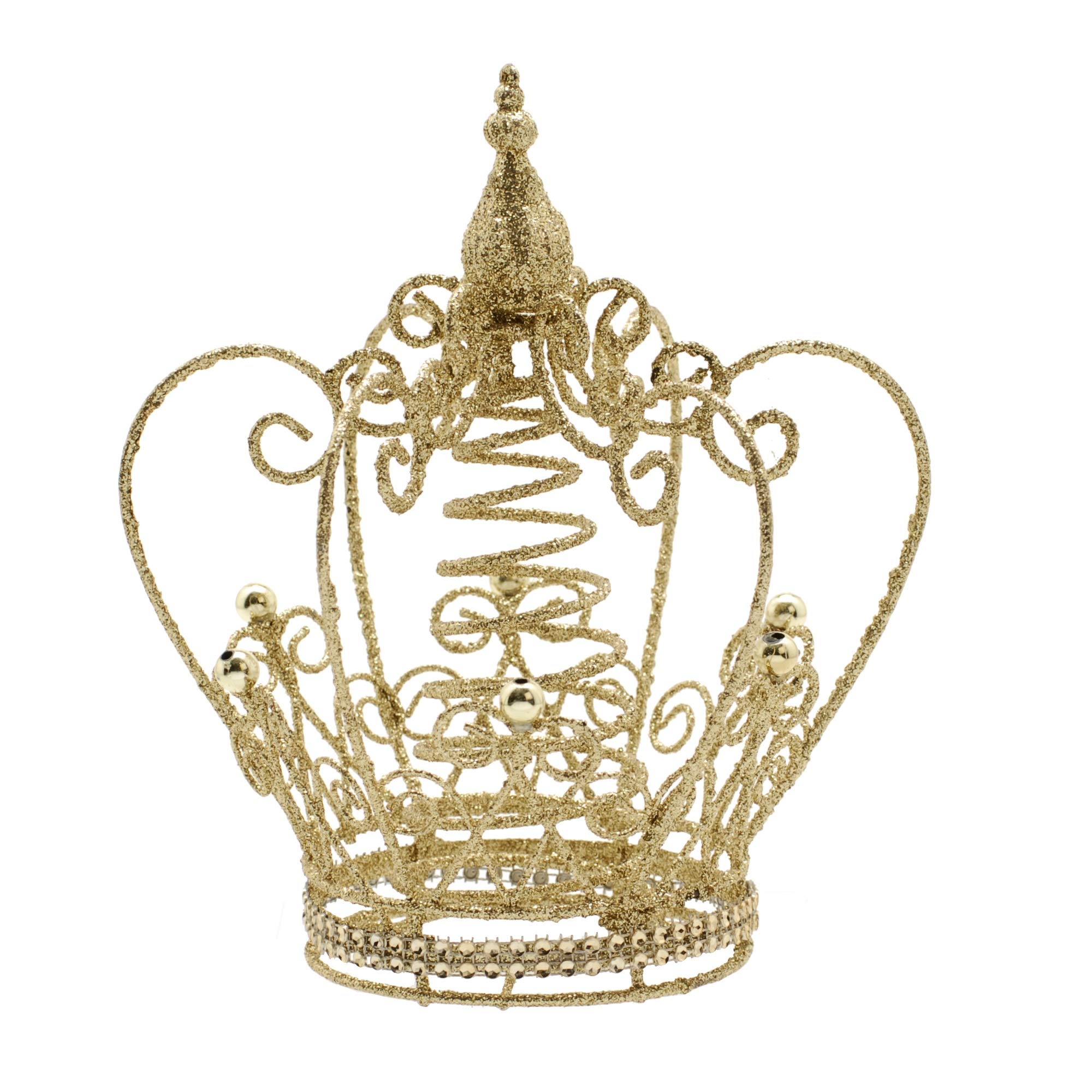 Festive Gold Glitter Crown Christmas Tree Topper
