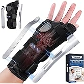 TISMOD Wrist Brace with Thumb Support,Thumb Spica Splint Left Hand for De Quervain's Tenosynovitis Brace, Thumb Brace Left Hand for Women/Men, One Size-Black-Left