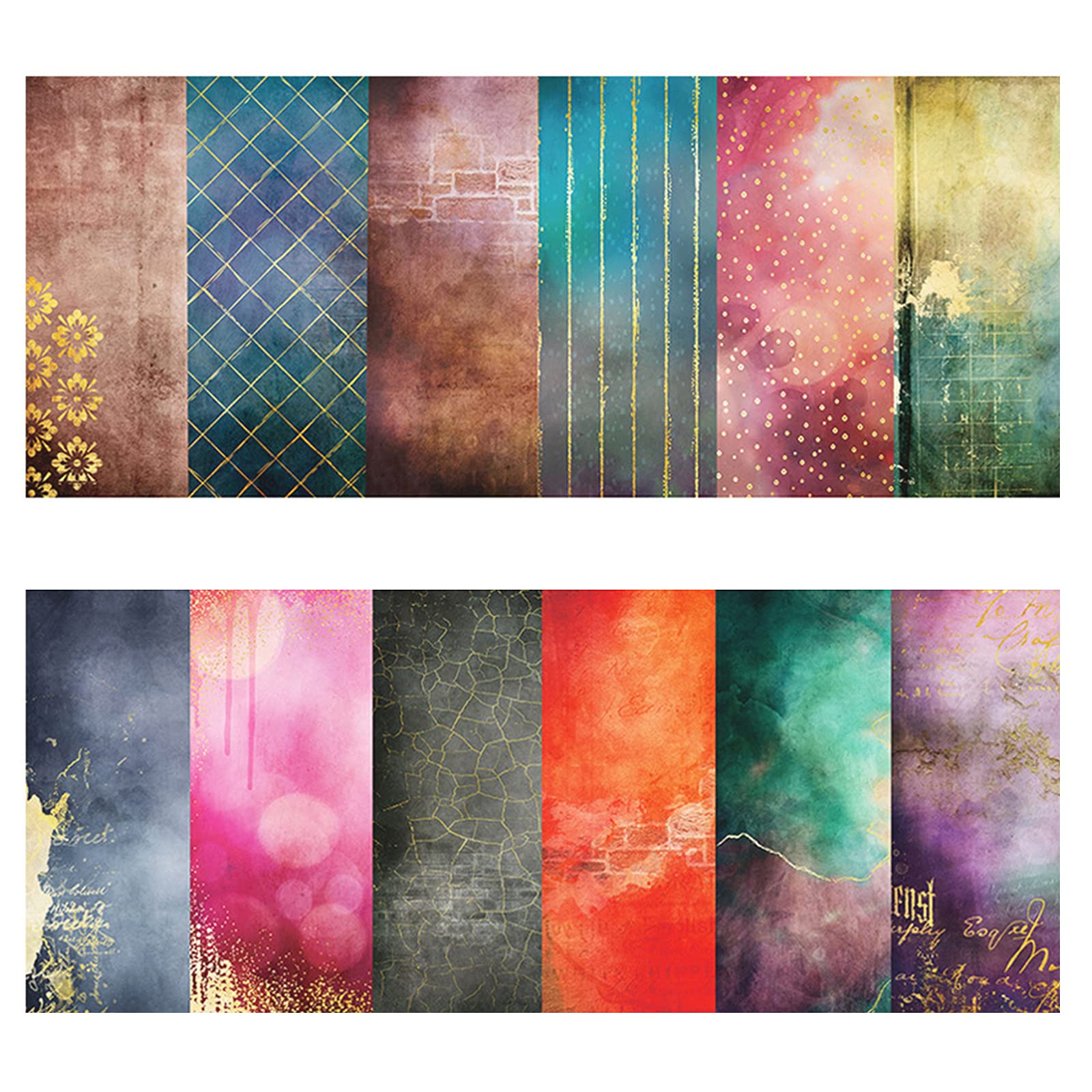 24 Sheets Single-Sided Scrapbook Paper Pad,Cuttable Foldable Pattern Scrapbook Papers Exquisite Vintage Writing Scrapbooking Cardstock Paper Pad for Photo Frame Decor Gift Decoration(15cm)