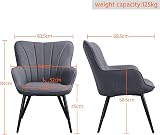 Yaheetech Modern Tub Chair Linen Fabric Armchair Grey view 3