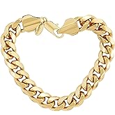 LIFETIME JEWELRY 11mm Miami Curb Cuban Link Chain Bracelet 24k Real Gold Plated
