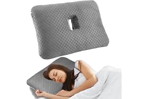 Wuronsa Ear Pillow with Ear Hole for CNH and Ear Pain Ear Inflammation Pressure Sores, Side Sleeping Pillow Ear Guard Pillow | Ear Piercing Protection Pillow| Support earplugs for Sleep (Light Grey)