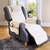 Coopers of Stortford Luxury Sherpa Fleece Armchair Cover with Cushion view 1