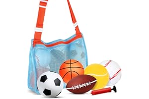 KASYAT 5 Pieces Ball Mini Inflatable Sport Balls Include Soccer Ball, Basketball, Baseball, Football and Tennis Ball with Pump and Mesh Bag for Toddlers Indoor Outdoor Playground Garden Beach Pool Toys