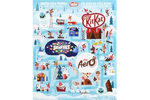 NESTLE North Pole Friends Advent Calendar, Filled With KITKAT Mini Bars, Bubbles and Santas, SMARTIES & AERO Mini Bars, Perfe
