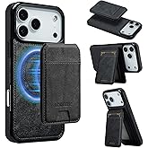SZHAIYU L3 2 in 1 Detachable Leather Wallet and Phone Cases Compatible with iPhone 17 Pro Case with Card Holder RFID Blocking, Compatible with Magsafe Charging 6.3 Kickstand (Black, IP 17 Pro)