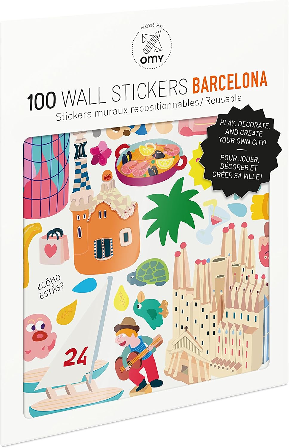 OMY Sheets of 100 Repositionable Stickers – to Create The City of ...