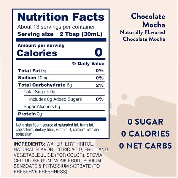 JORDAN’S SKINNY SYRUPS SUGAR FREE SYRUP, CHOCOLATE MOCHA SYRUP, 12.7 OZ, ZERO SUGAR AND ZERO CALORIE FLAVORING FOR COFFEE, PROTEIN SHAKE, COCKTAIL OR MOCKTAIL DRINKS AND MORE, NATURALLY SWEETENED LINE