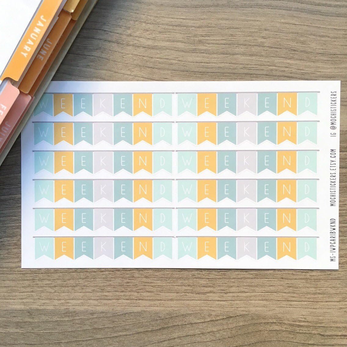 Weekend Banner Planner Stickers- Caribbean (MS-IWPCARIBWKND)