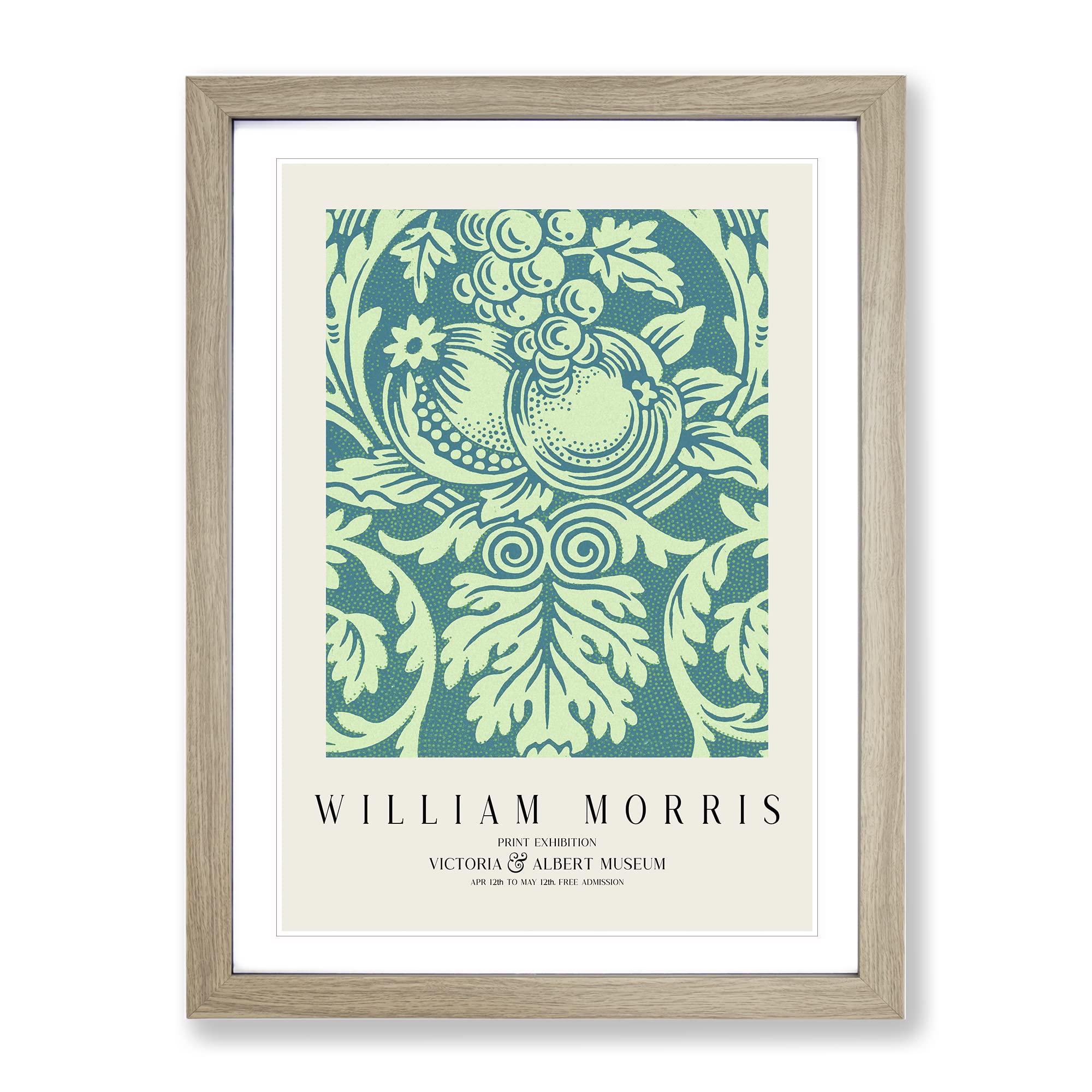 Queen Anne By William Morris Exhibition Museum Painting Framed Wall Art Print, Ready to Hang Picture for Living Room Bedroom Home Office Décor, Oak A4 (34 x 25 cm)