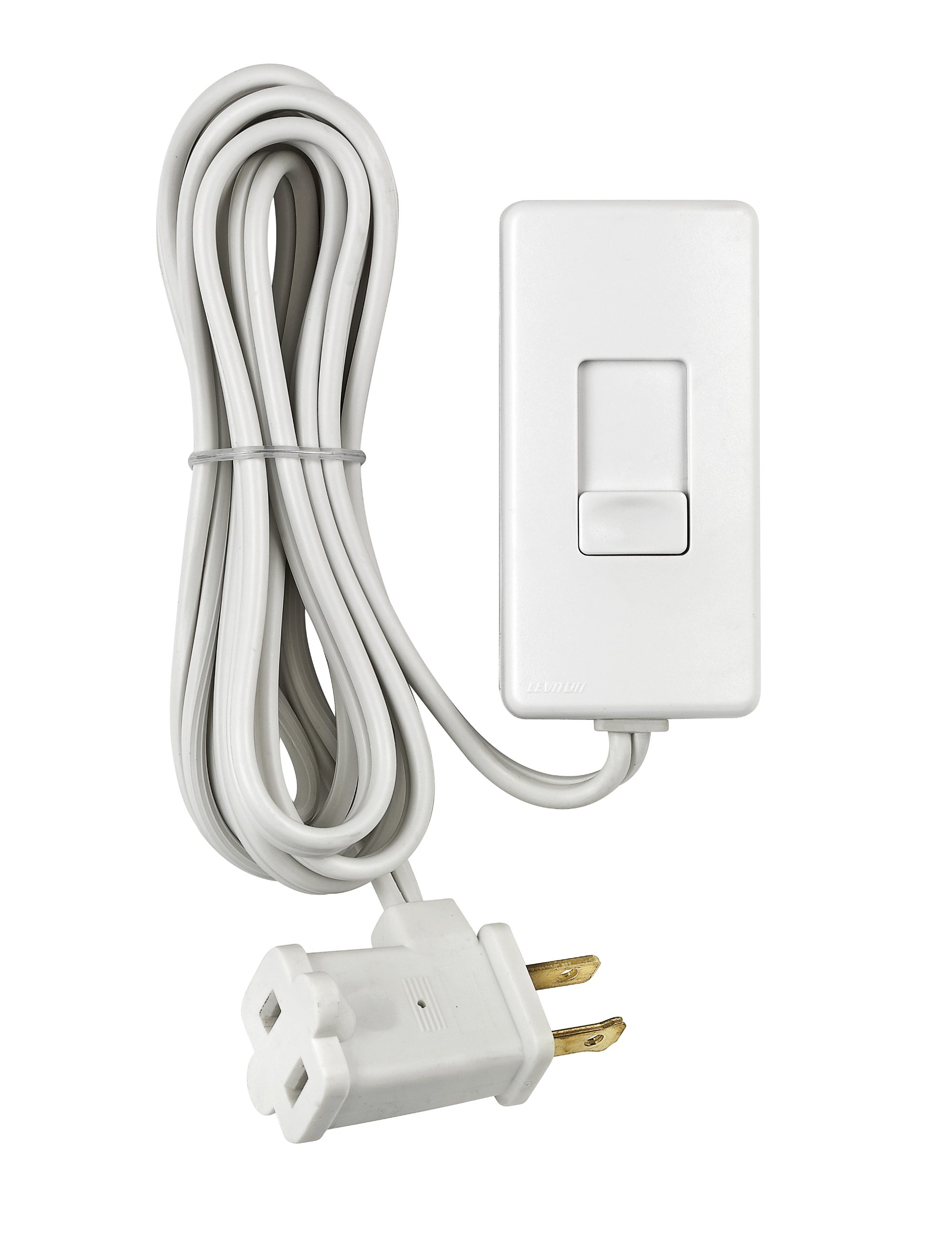 Photo 1 of Leviton Table Top Plug in Lamp Dimmer for Dimmable LED, Halogen and Incandescent Bulbs, TBL03-10W, White