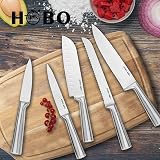 HOBO 5-Piece Stainless Steel Kitchen Knife Set, Non-Slip Handle view 3