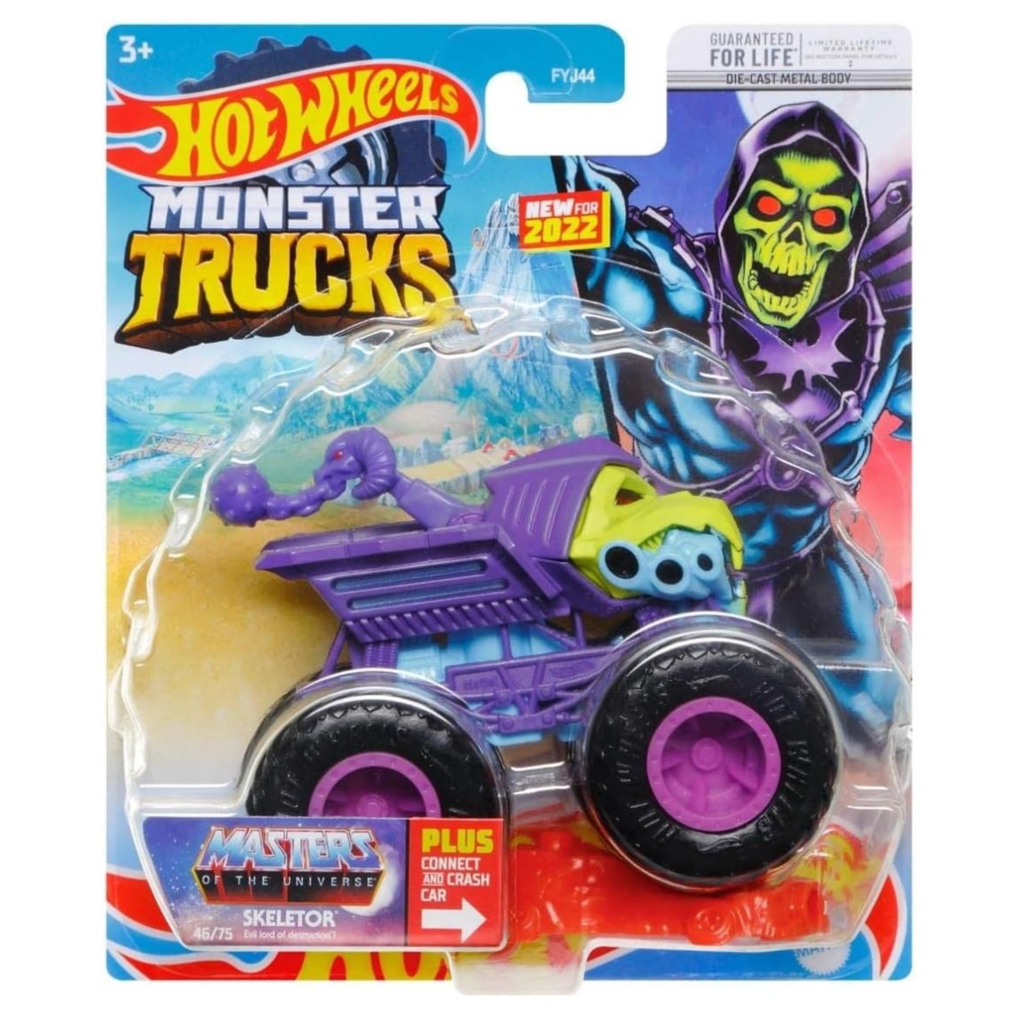 PREZIOSI Monster Truck toy machine special edition ''Masters of the Universe - Skeletor'' in scale 1:64 - Kids toy cars 3+ - Monster hot in single blister HGK43 -, Multicolor