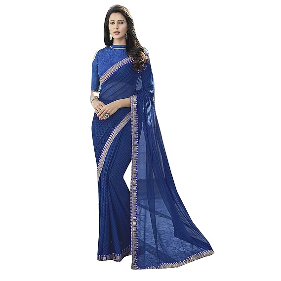 Shaily Blue Pure Silk Printed Saree [BLUECITY3011SSR1]