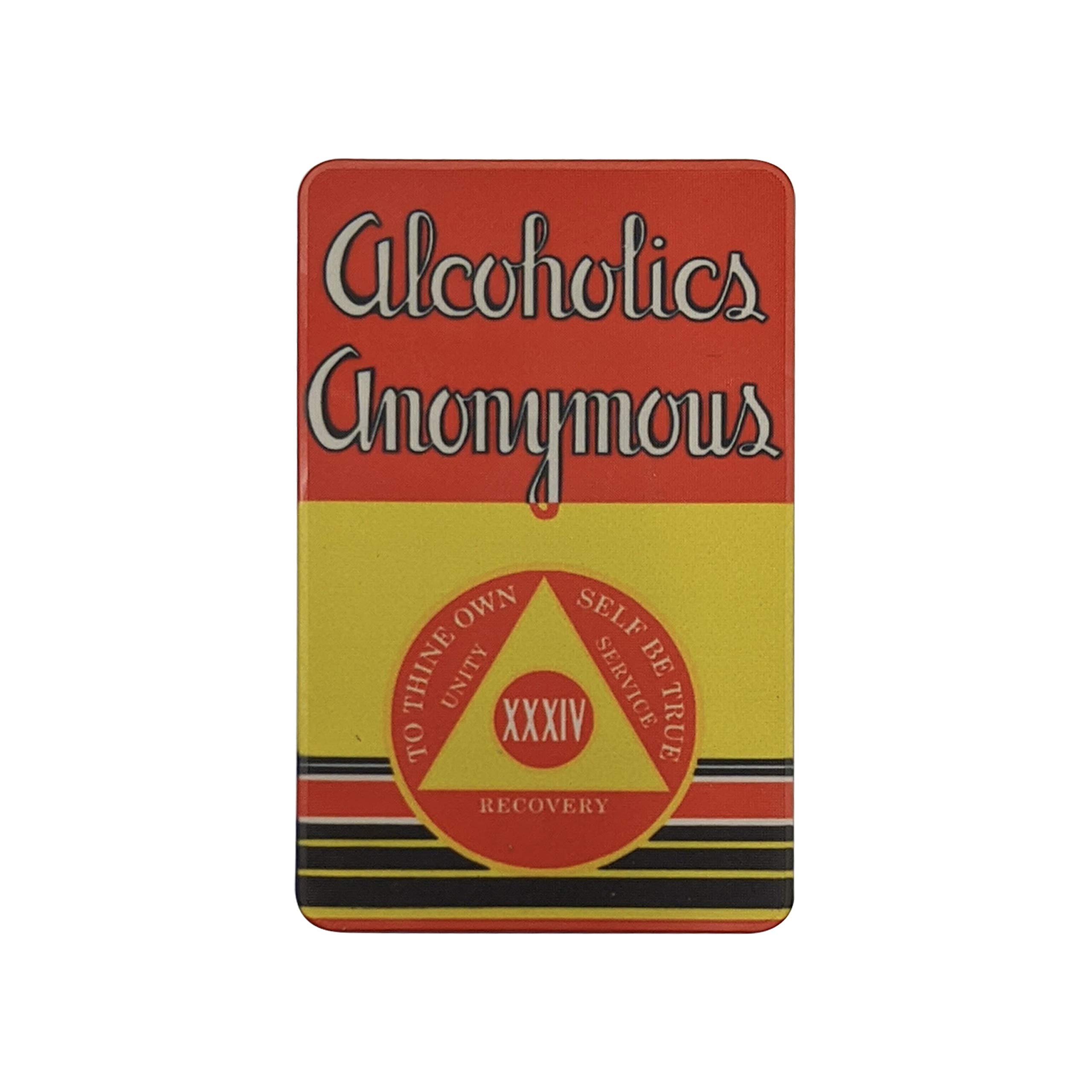 MYRECOVERYSTORE First Edition” Big Book Alcoholics Anonymous Rectangular AA Sobriety Chip with How It Works (Years 1-50 Offered) Wallet Card Style Recovery Chip (Year 34)
