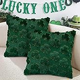 St Patricks Day Decorations St Patricks Day Pillow Covers 18x18 inch Set of 2 Shamrock Shaped Pattern Faux Fur Soft Plush Home Decor Throw Pillows Case for Indoor Outdoor Sofa Bedroom Living Room