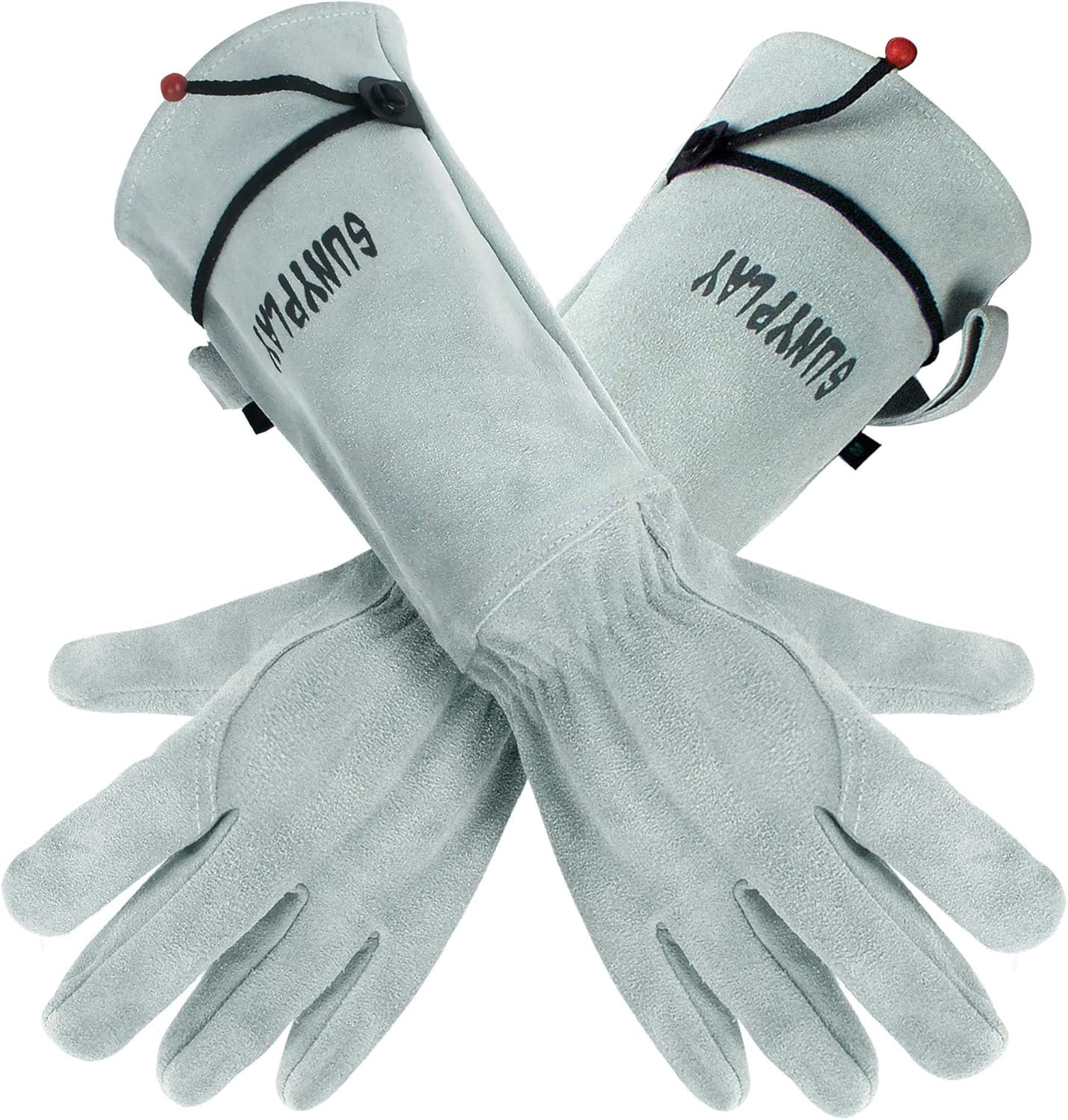 SUNYPLAY Gardening Gloves for Women/Men, Thorn Proof Cowhide Leather Garden Work Gloves: Clothing