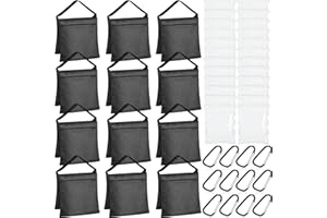 JERIFY 12 Packs Photography Weight Bags Photo Studio Filled Weight Bag Empty Heavy Sandbag Set for Photography Tripod Stand Light Stand Sports Outdoor Photo Video Studio Boom Brackets (Black)