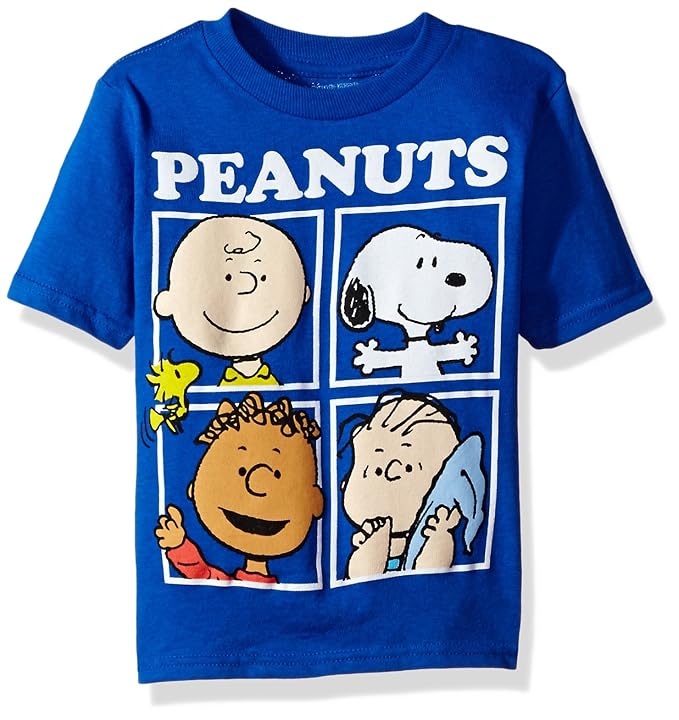 Buy Peanuts Boys' Toddler Snoopy Short Sleeve TShirt, Royal, 4T at