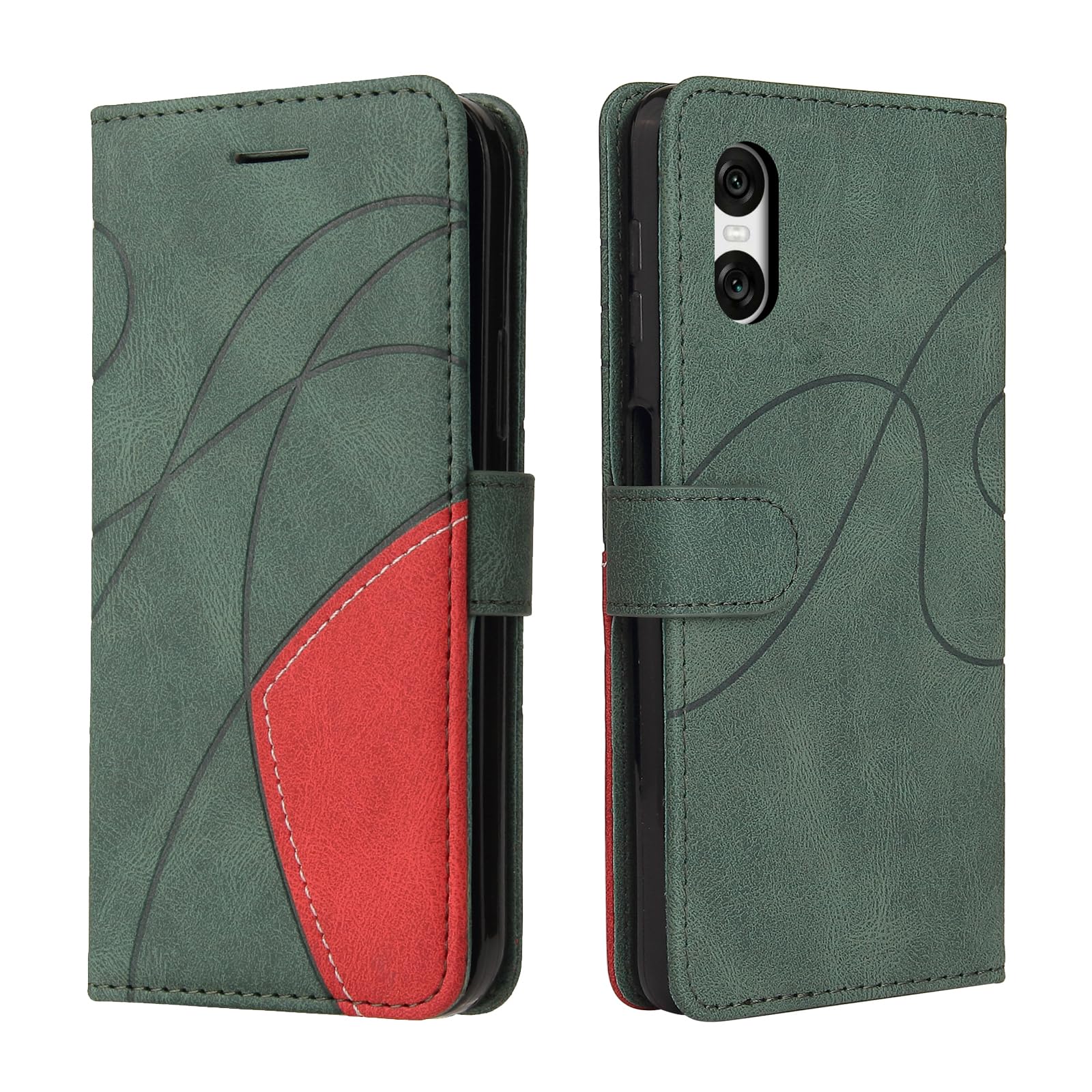 CXTcase for Sony Xperia 10 VI Case, Wallet PU Leather Flip Folio Case Cover with Card Holder Slots Magnetic Closure, Protective Phone Case for Sony Xperia 10 VI, Green