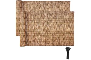VEVOR Natural Reed Fencing, 4 ft x 13.12 ft, 2 Pack Decorative Natural Reed Fencing Roll, Decorative Fence for Backyard Divid