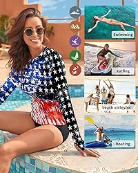 WOWENY Women Rash Guard Long Sleeve Swim Shirts UPF