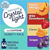 Crystal Light Energy Citrus, Grape, Peach Mango, & Wildy Strawberry Powdered Drink Mix Singles Variety Pack (44 ct. On-the-Go