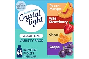 Crystal Light Energy Citrus, Grape, Peach Mango, & Wildy Strawberry Powdered Drink Mix Singles Variety Pack (44 ct. On-the-Go