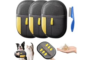 UHGEYN Pet Hair Remover, Electrostatic Pet Hair Removal Gloves,2025 Upgraded Animal Fur Removal Tool,Reusable Cat & Dog Hair Remover for Couch, Furniture,Dog Grooming Gloves-3PCS