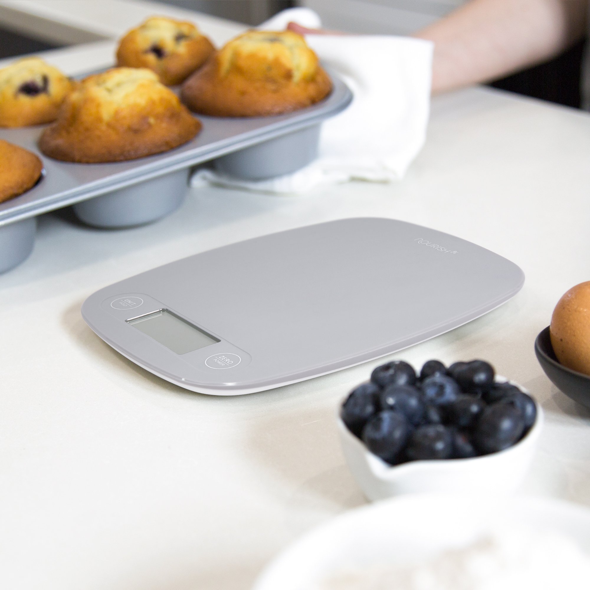 Digital Kitchen Scale/Food Scale from GreaterGoods - Extra Battery Included, Ultra Slim, Multifunction, Easy to Clean, Large Display (grey) - Image 5