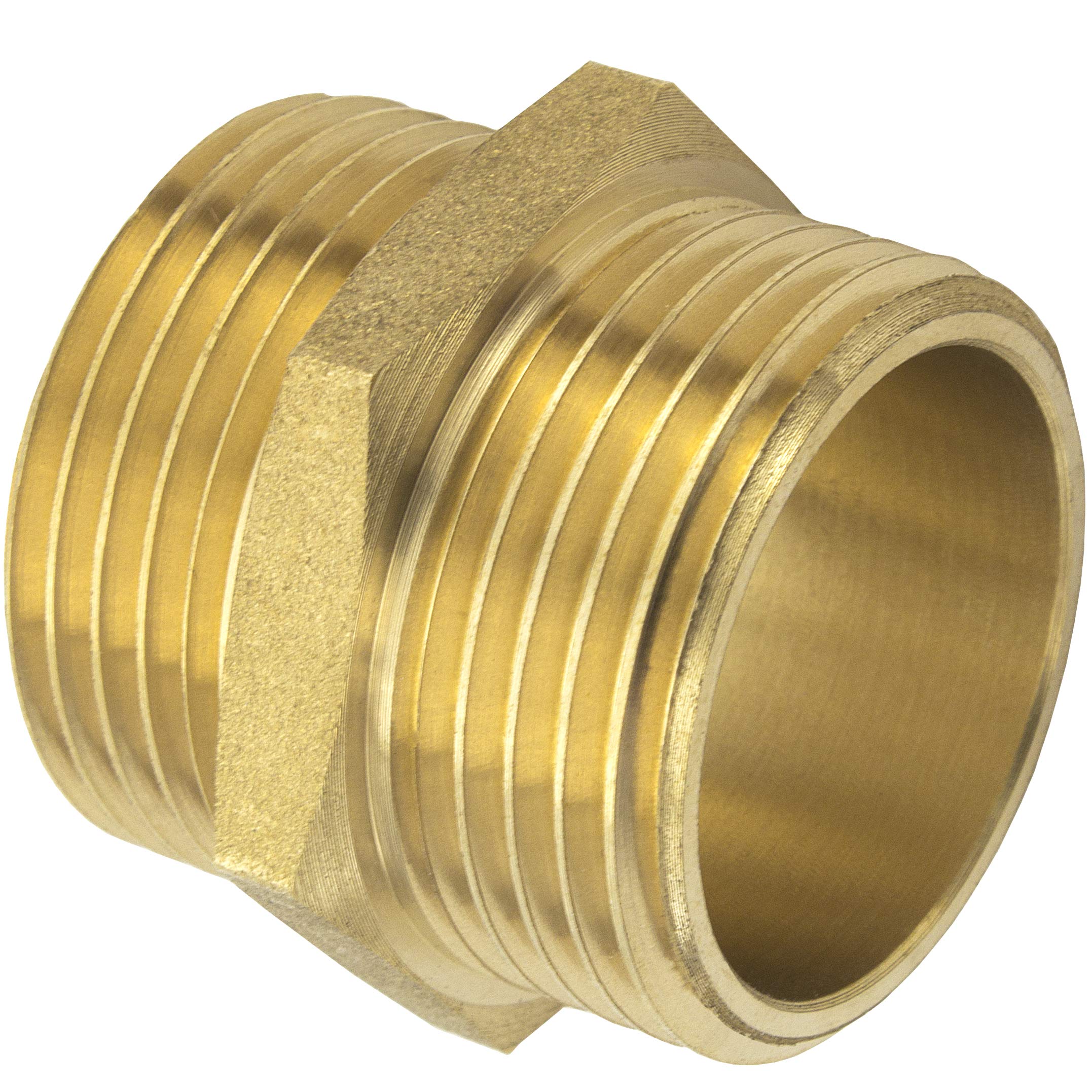 SHYNE Premium 3/4 Inch Double Nipple - External Thread on Both Sides, Brass, Robust and Rustproof - Connection Pipe (3 Pieces)