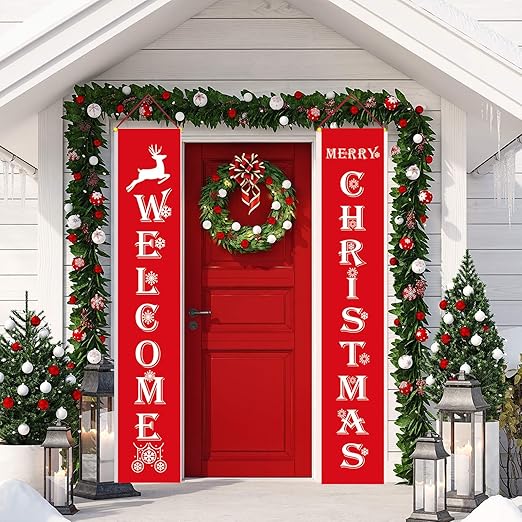Traduci Buon Natale In Inglese.Honch Targa Natalizia Con Scritta In Lingua Inglese Merry Christmas Decorazione Per Interni Ed Esterni Per Casa Parete Porta Appartamento Festa Amazon It Giardino E Giardinaggio